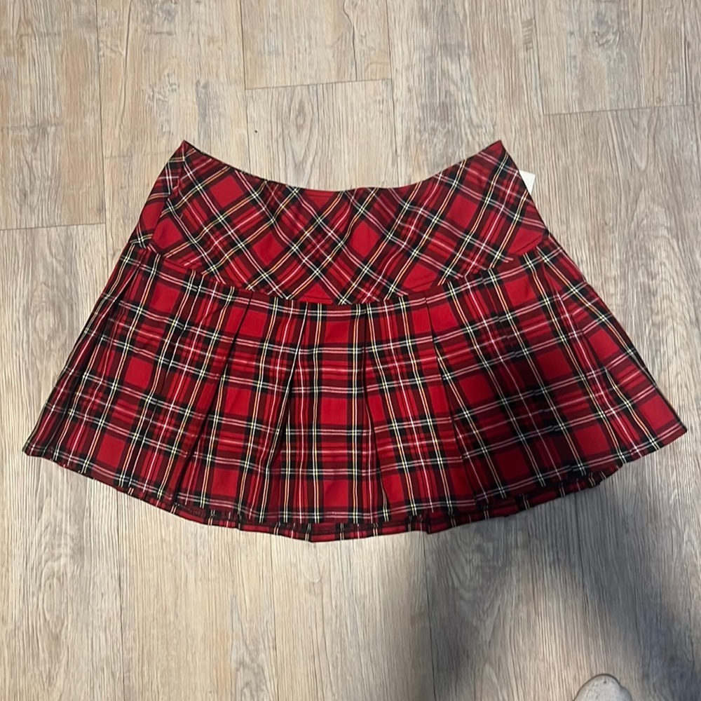 NWT Hot Topic Red Plaid Skirt